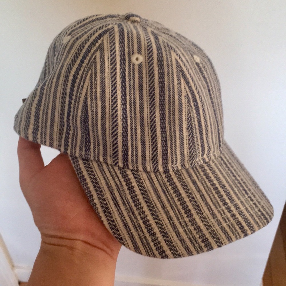 Madewell striped canvas hat NWT